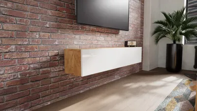 Produktbild von Pokojová skříňka Platan Lowboard, TV skříňka 105/140/160/210/280 cm široká Závěsná nebo stojící ve vysokém lesku