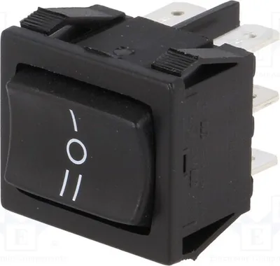 Zdjęcie produktu dla 1x Przełącznik 10A/250VAC, pozycja: ON-OFF-ON, czarny, oznaczenie: H8670VBBB141W, typ: wippowy