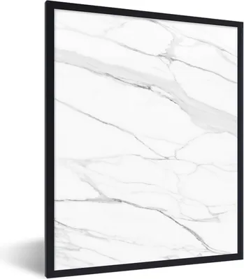 Produktbild von MuchoWow® Gerahmtes Poster Marmor - Weiß - Linie - Muster - Luxus - Marmoroptik 60x80 cm - Poster mit Schwarzem Bilderrahmen Wandposter Rahmen Foto Bilder - Premium - Wanddeko Wohnzimmer