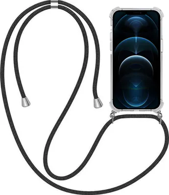 Produktbild von Handyhülle passend für iPhone 12 Pro Max  mit Handykette und Stoßfänger - TPU Backcover stoßfest mit Band -  Smartphonica