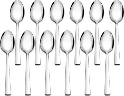 Zdjęcie produktu dla Zestaw łyżek stołowych ze stali nierdzewnej Herogo 12 sztuk 20 cm łyżka do zupy łyżka stołowa srebrna