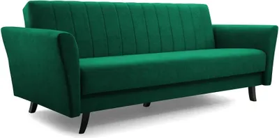 Produktbild von Sofa mit Schlaffunktion und Bettkasten, Kippsofa Klappsofa Schlafsofa Clic-Clack Couch für Wohnzimmer Federkern Sofagarnitur Polstersofa 231x90x93 cm - ANGELLI (Dunkelgrün - Kronos 19)