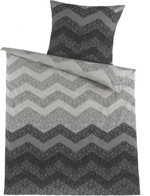 Produktbild von Renforce Bettwäsche Übergröße 155x220 +80x80cm, 100% Baumwolle, grau creme