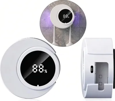 Produktbild von Zahnbürstenhalter mit UV-Desinfektion, Wandhalter für Bad, LED Smart Screen, berührungslos, kabellos, 99,9% bakterienfrei, wiederaufladbar