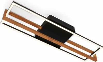Image de Plafonnier LED, noir, avec bois, LED/22W