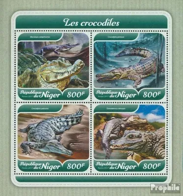 Produktbild von Briefmarken Niger 2017 Mi 5383-5386 Kleinbogen (kompl. Ausg.) postfrisch Krokodile
