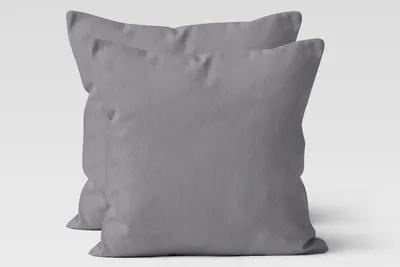 Produktbild von 2er Set Renforcé UNI Kissenhüllen 80x80 cm Kopfkissen Garnitur 100% Baumwolle Mit Reißverschluss grau