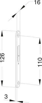 Produktbild von Winkhaus Abdeckblech 126x16x3mm - Zubehör für Mehrfachverriegelung, passend zu Kabelübergang STV-KÜ T1