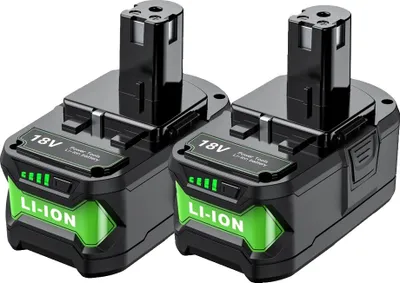 Obrázek produktu pro Lithium-iontová baterie Ryobi 18V, 6000mAh a 9000mAh, kompatibilní s P107, P108, P109, 2 9.0ah, 18V