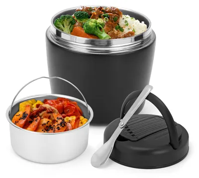 Isolierte Lunchbox 1,2 l Edelstahl mit Löffel