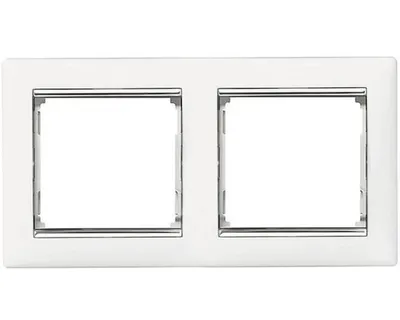 Obrázek produktu pro Dvojrámeček Legrand Valena 770492 bílý se stříbrným proužkem