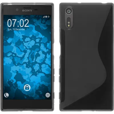 Produktbild von PhoneNatic Case kompatibel mit Sony Xperia XZs - grau Silikon Hülle S-Style + 2 Schutzfolien