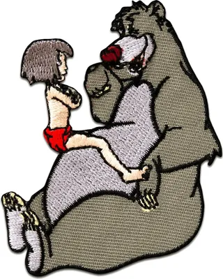 Obrázek produktu pro Disney © Jungle Book Mowgli + Baloo Kids - nášivka, nažehlovací, nažehlovací obrázek, nášivka, nášivka, velikost: 6 x 7 cm