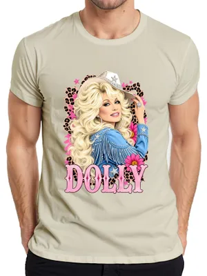 Immagine prodotto di Maglietta da uomo con stampa di Dolly Parton, leggenda della musica country, con motivi western e retrò, taglia XL