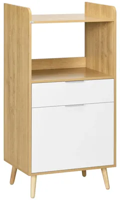 Produktbild von Küchen Sideboard - Mikrowellenschrank - Verstellbarer Einlegeboden - Schublade und Schrank - 58x40x118 cm - Armeegrün