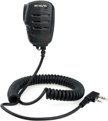 Produktbild von Retevis RS111 Lautsprecher Handheld Mikrophon 2 Pin Funkgerät Mikrofon Kompatibel mit Walkie Talkie retevis