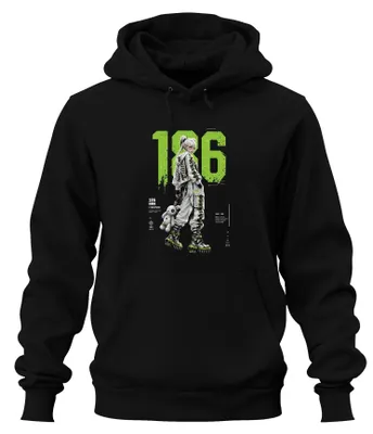 Productafbeelding van 186 Techwear E-Girl Cyberpunk Japan Y2K Streetwear Anime Hoodie, zwart, XXL