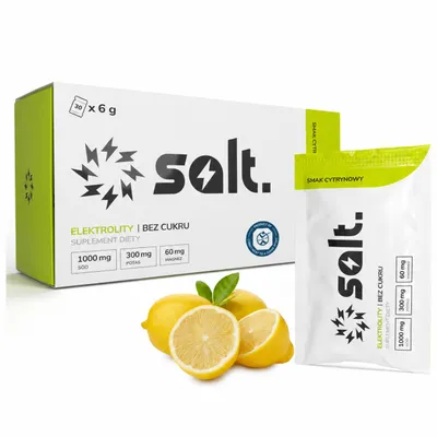 Zdjęcie produktu dla Elektrolity Bez Cukru salt. Cytrynowe 30 saszetek – Magnez, Potas, Sód | Minerały w proszku do rozpuszczenia w wodzie