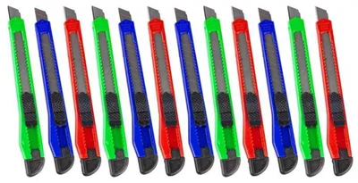 Immagine prodotto di Set di coltelli per tappeti, 12 pezzi, lama da 9 mm, metallo, multiuso
