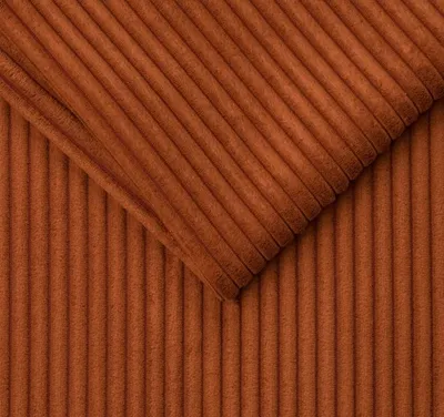 Produktbild von TAPHICEROS Cord Stoff, Orange, 100cm x 142cm, Meterware, Polsterstoff Material, Möbelstoff, Dicker Rippenstoff