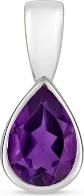 Produktbild von 9 Karat (375) Weißgold Damen - Anhänger mit Amethyst - 14mm*6mm; TRS34249KW