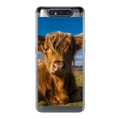 Produktbild von MuchoWow® Handyhülle Schutzhülle Hülle für Samsung Galaxy A80 Schottische Highlander - Tiere - Gras Silikon Softcase Handy Hülle - Schutzdeckel