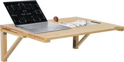 Zdjęcie produktu dla Składany stół ścienny 80x60 cm - Składany stół do kuchni i jadalni - Wytrzymały stół do jadalni do 45 kg - Oszczędzający miejsce stół ścienny