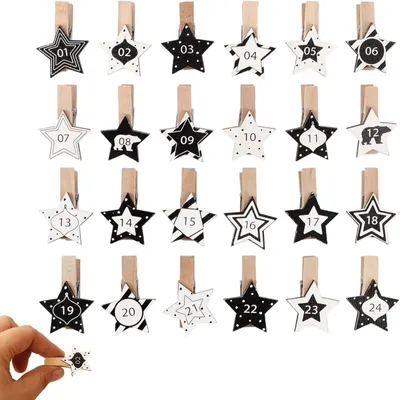 Obrázok produktu pre Drevené adventné kalendáre s figúrkami a číslami 1-24