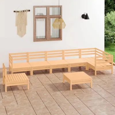 Produktbild von The Living Store 8-tlg. Garten-Lounge-Set Massivholz Kiefer