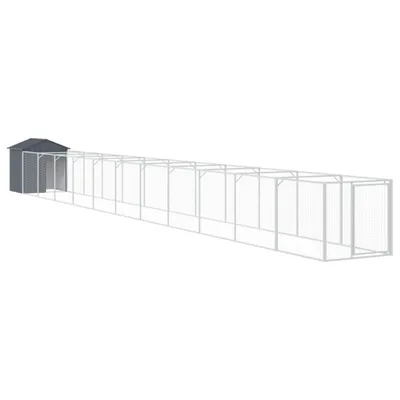 Obrázek produktu pro vidaXL Psí bouda se střechou antracit 117x1221x123 cm Pozinkovaná ocel