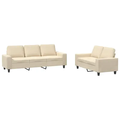 Produktbild von vidaXL 2-tlg. Sofagarnitur Creme Stoff