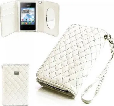 Produktbild von LG Optimus L3 (E400) Booksytle Handtasche Mirror Weiss