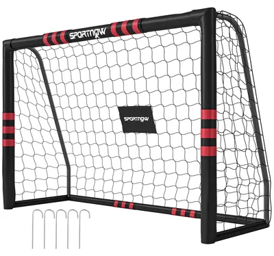 Productafbeelding van SPORTNOW Voetbaldoel voor de tuin. Duurzaam buitendoel met doelnet, 1,8 x 1,2 meter