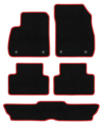 Image de Tapis de sol en moquette noir/rouge pour Opel Zafira C 2012-2019 5 pièces
