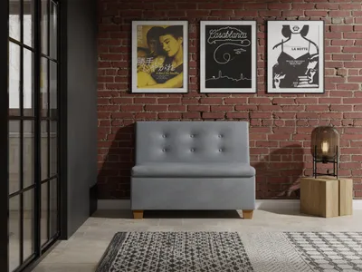 Produktbild von JKG Meble Essbank für Küche - Sitzbank Esszimmer mit Aufbewahrungsbehälter - Esszimmerbank Küche - Velours - Küchensofa - Grau - 130cm