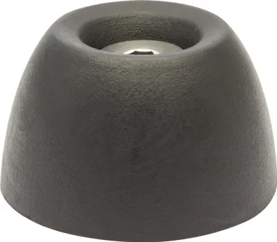 Image de Butoir de porte rétro WAGNER OUTDOOR - Ø 50 x 30 mm, caoutchouc plein noir, vis en acier inoxydable résistant aux intempéries - 15520011