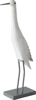 Obrázek produktu pro Boltze Home Dekorativní figurka ptáka, bílá, kovová, 55 cm, plážová atmosféra
