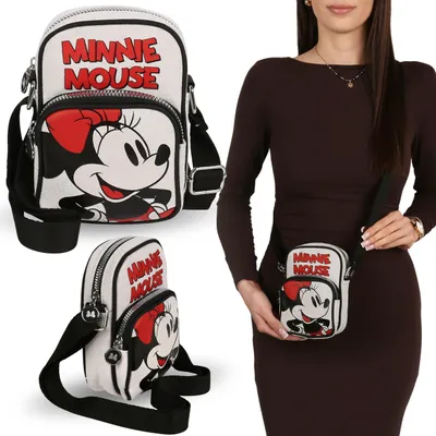 Produktbild von DISNEY Minnie Mouse Leinensäckchen, kleine Umhängetasche mit verstellbarem Riemen, Mini-Handtasche für Jugendliche, 17 × 5 × 12 cm
