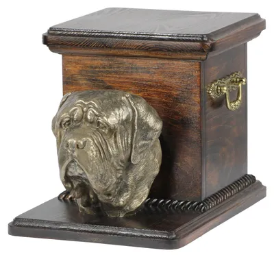 Immagine prodotto di Mastino inglese - Urna per le ceneri del cane con statuetta, elegante urna per cani, urna esclusiva con busto di cane del marchio Art-Dog.