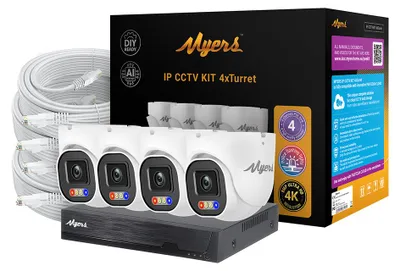 Zdjęcie produktu dla Zestaw do Monitoringu IP PoE 8MP 4K| NVR 16CH +4x Kamera Turret| Aplikacja