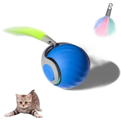 Interaktiver Ball für Katzen und Hunde, hellblau