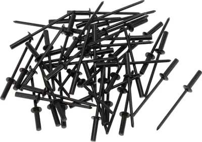 Produktbild von 50 Stück Kuppelkopf geschlossene Dichtnieten 3mm Griffdurchmesser 12mm Grifflänge 6mm Flanschdurchmesser Reparaturwerkzeug Sortiment Kit Aluminiumlegierung Eisen Schwarz