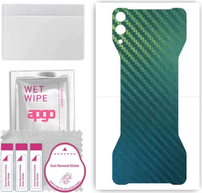 Produktbild von apgo Rückseite Schutzfolie, Skin, kompatibel mit Black Shark 2 Pro, Hinten Displayschutzfolie aus Vinylfolie, kratzfest, einfache Montage - Kohlenstoff-Chamäleon CAKA1