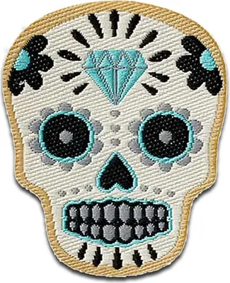 Produktbild von Mono-Quick Muertos beige - Aufnäher, Bügelbild, Aufbügler, Applikationen, Patches, Flicken, zum aufbügeln, Größe: 3,6 x 3 cm