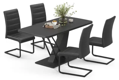 Immagine prodotto di Set di tavoli da pranzo Vicco Fenaro Nero 120 x 80 cm con 4 sedie da pranzo, nero, Model 62996