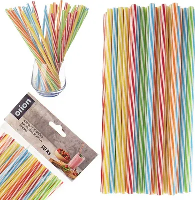 Produktbild von Orion Strohhalme Trinkhalme Strohhalm wiederverwendbar 50er-Set 22 cm