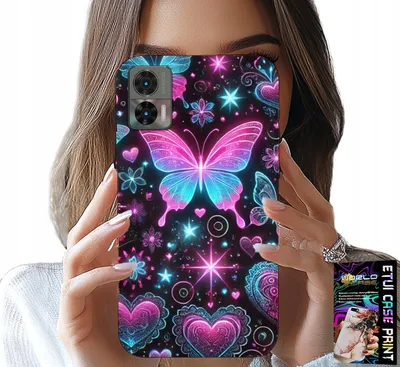 Obrázek produktu pro Pouzdro pro Motorola Edge 30 Neo – barevný motýl, srdce, módní vzory, pouzdro