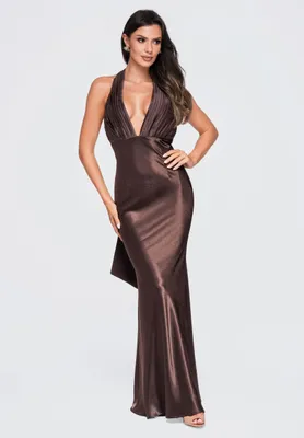 Produktbild von LARICA Kleid Maxi Eleganz Abendmode LA-OM-DLR428 brown M