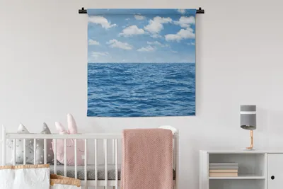 Produktbild von MuchoWow® Wandteppich Wandbehang Meer - Wolken - Blau 90x90 cm Tapisserie Dekoration Wandtuch - Wandaufhänger