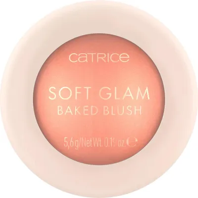 Zdjęcie produktu dla CATRICE Soft Glam Baked Blush, różowy, 020 - Peachy Breeze, 1 kolor, puder, paleta, rozświetlacz